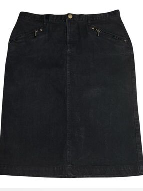 LRL LAUREN JEANS CO. RALPH LAUREN Classic Black Denim Pencil Skirt Women Size 10